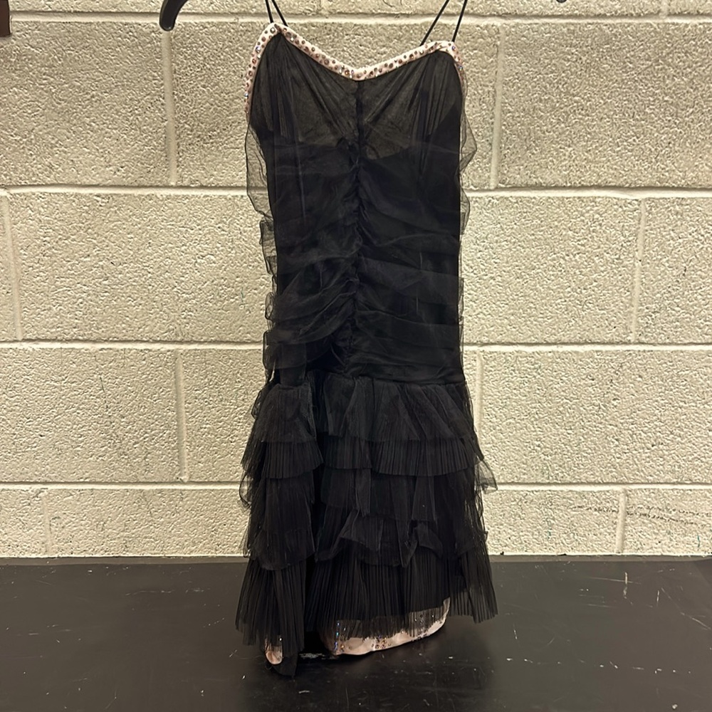 Moda International by Victorias Secret. Mesh, satin, and lined dress w/ tie back